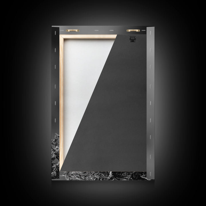 Coastal Bird Portrait, Black White Art, Nature Print, Minimalist Style, Living Room Wall Decor, Framed Canvas Print, Beach House Art