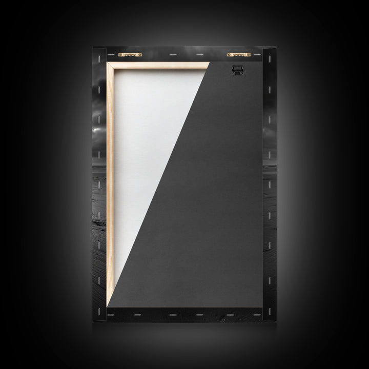 Coastal Mood, Seaside Stillness, Monochrome Art, Canvas Print, Beach Bedroom Wall Art, Moody Ocean Decor, Minimalist Nature