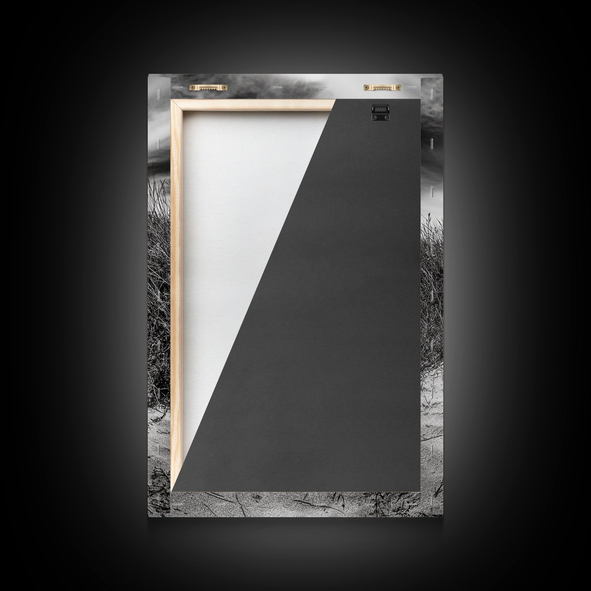 Deserted beach chair, quiet coast vibes, windswept scene, peaceful solitude, Canvas Print, hallway decor, rustic retreat outdoor artwork