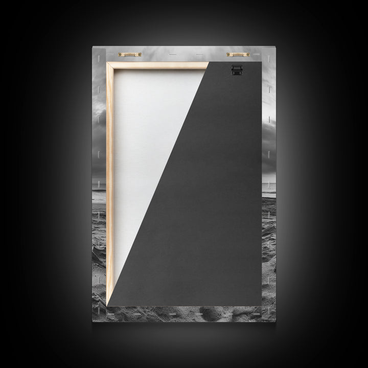 Beach bonfire moment, soft flame serenity, ocean dusk, coastal camp vibes, Framed Canvas Print, Fall decor, hygge inspired wall decor