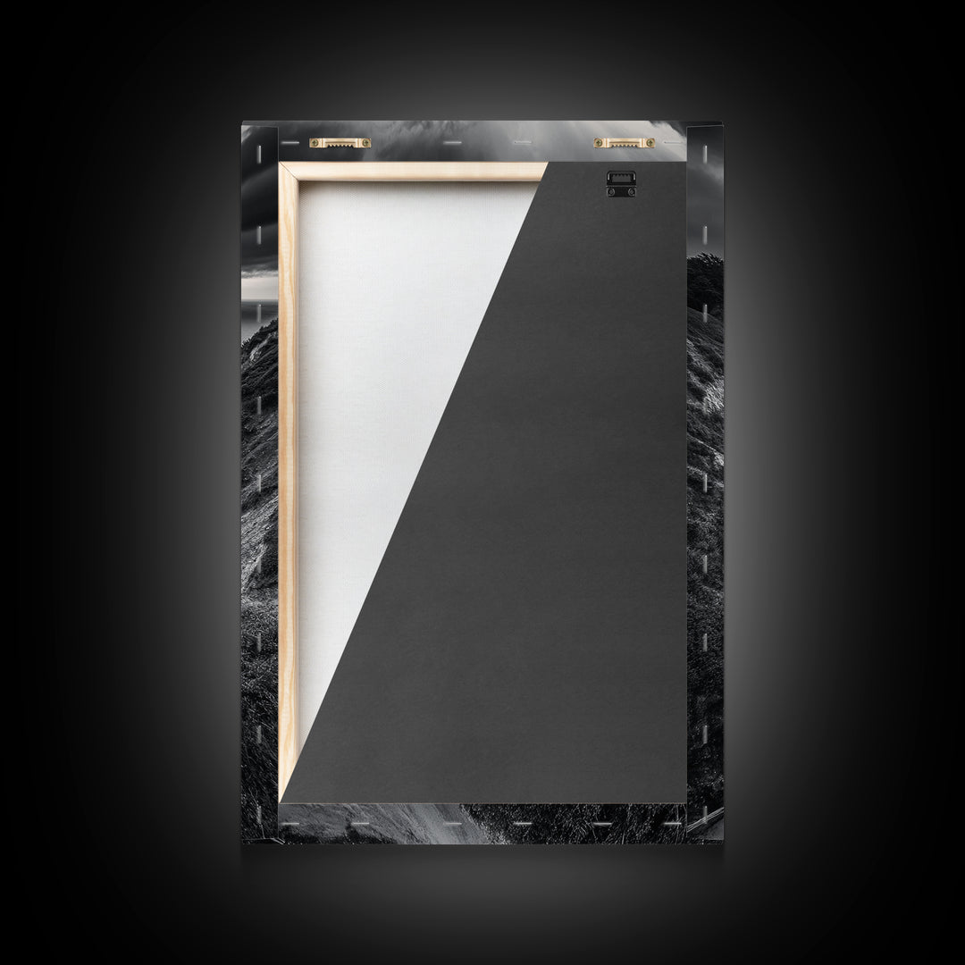 Coastal Road View, Cliffside Journey, Seaside Drive, Moody Landscape, Canvas Print, Living Room Art, Adventure Wall Art, Wanderlust Decor