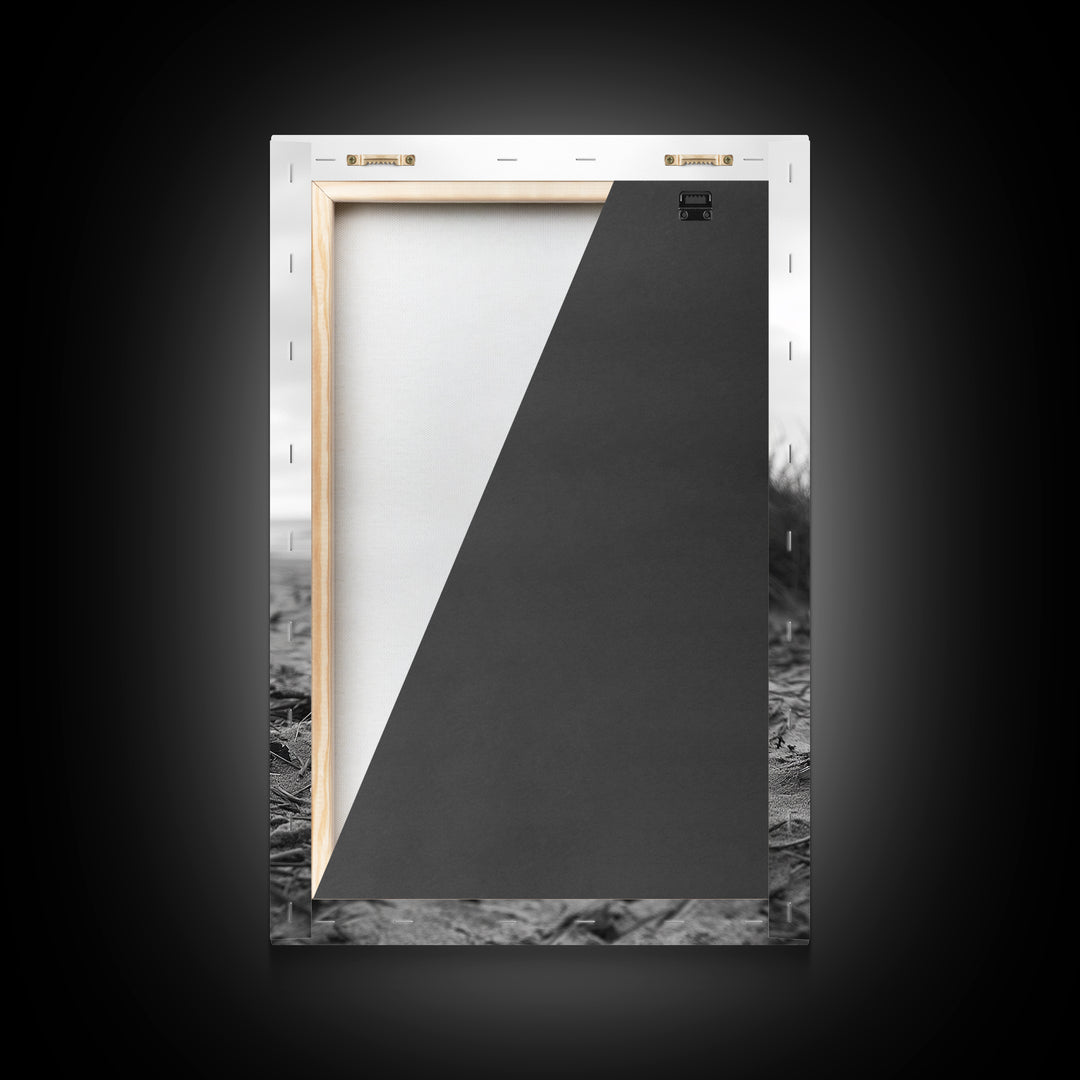 Campfire, Beach, Smoke, Glow - Cozy outdoor scene with flickering flame, Canvas Print, perfect rustic cabin or camping decor, Autumn Wall Art