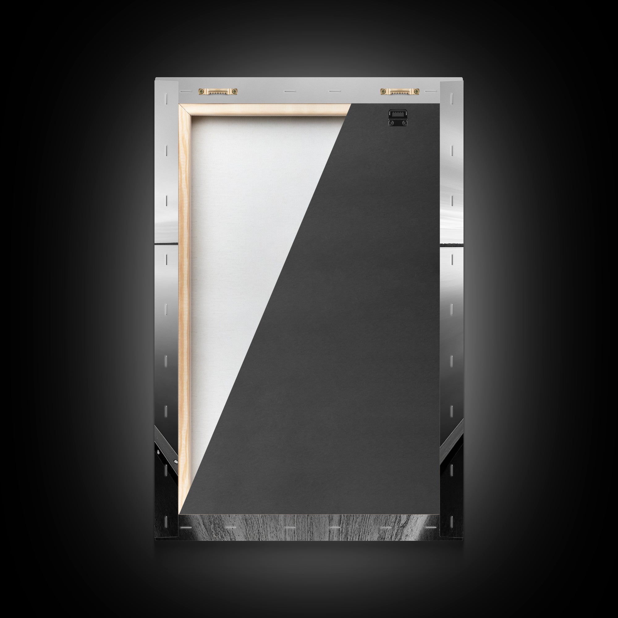 Canoe, Lake, Calm, Horizon - Minimalist lake paddle scene, Framed Canvas Print, peaceful home office art, Scandinavian decor, wilderness print