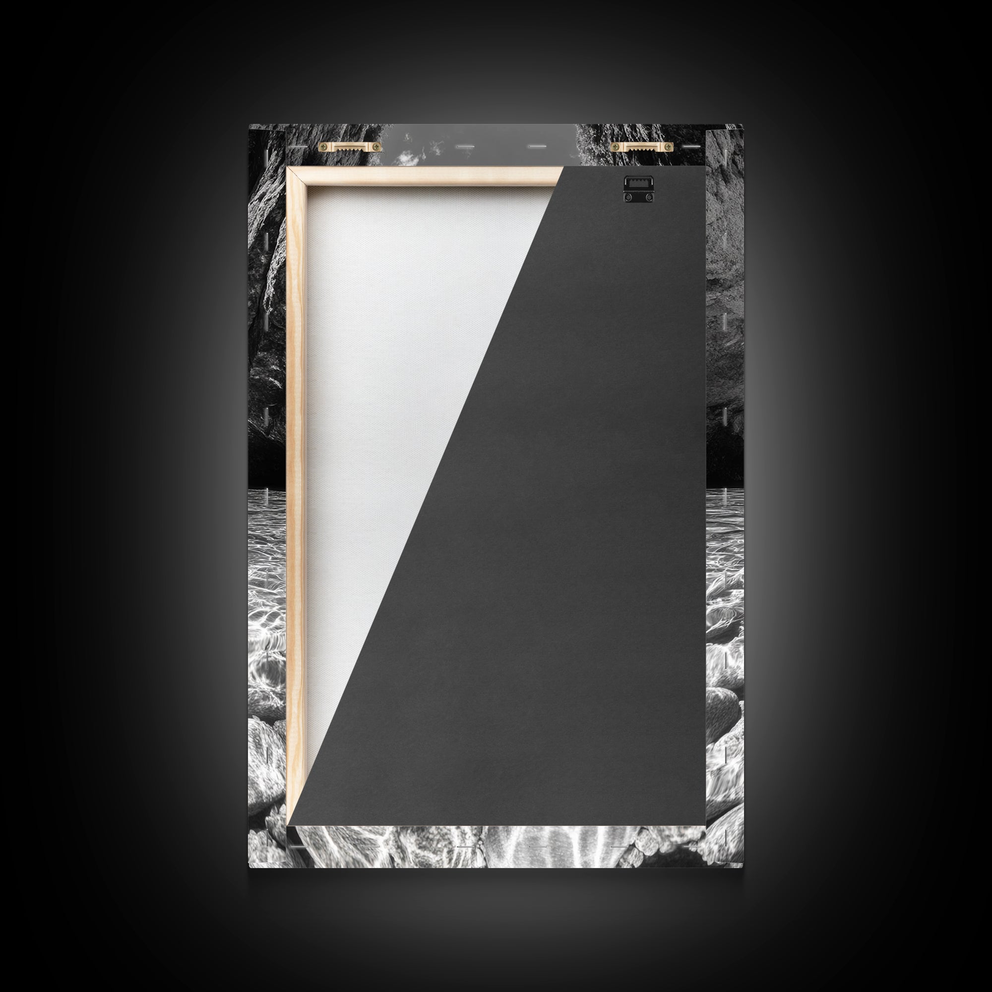 Clear Waterscape, Rocky Shoreline, Tropical Escape, Nature Photography, Framed Canvas Print, Beach House Coastal Wall Art