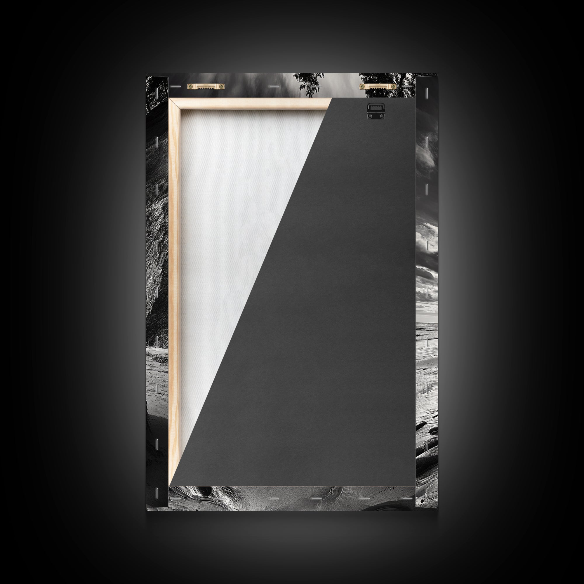 Cliffside Trees, Coastal Horizon, Rugged Seashore, Pacific Northwest Print, Framed Canvas Print, Fall Nature Wall Art, Den Decor