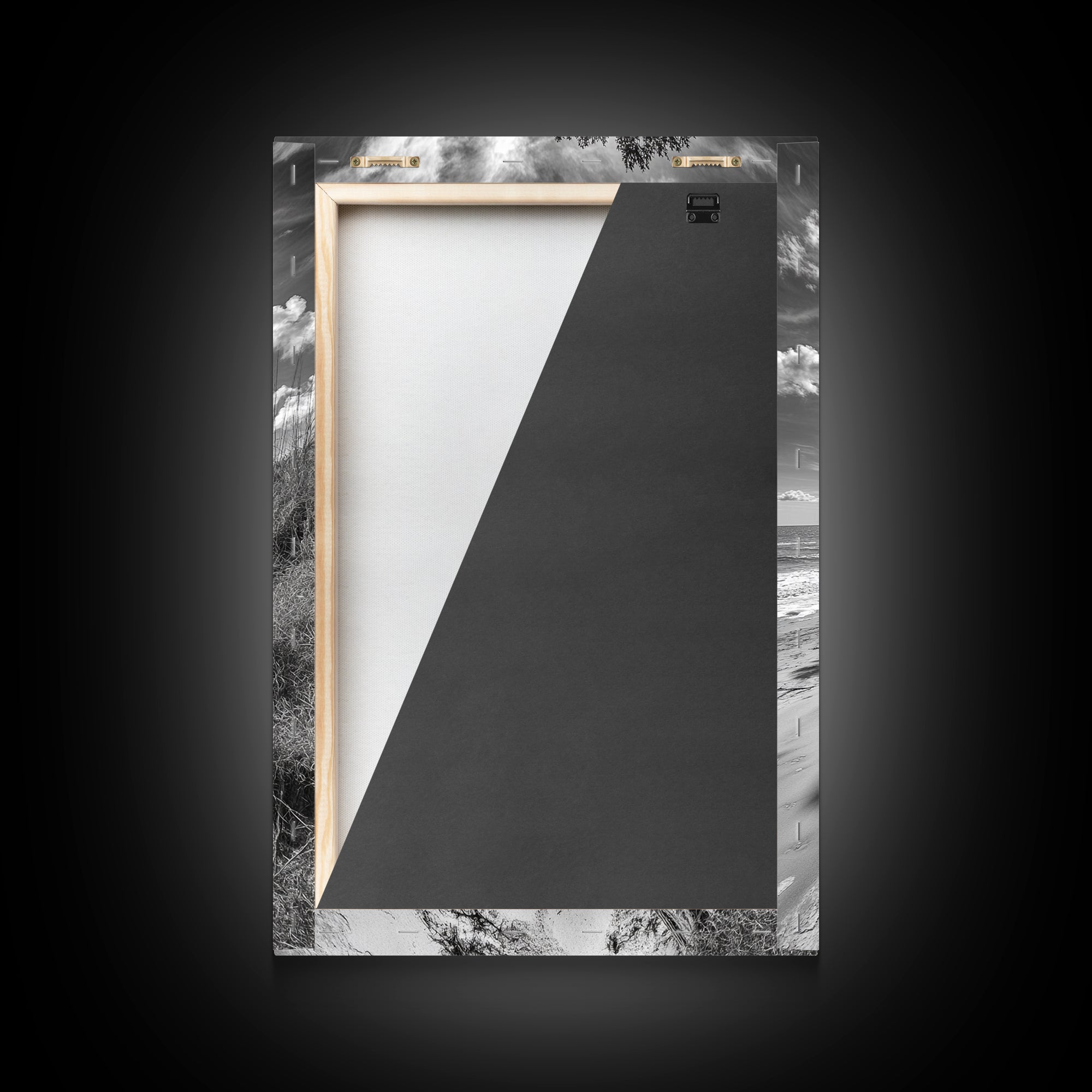 Coastal Tree Scene, Wind Swept Dune, Ocean Beach Horizon, Autumn Coastal Wall Art, Framed Canvas Print, Nature Lover Home Decor