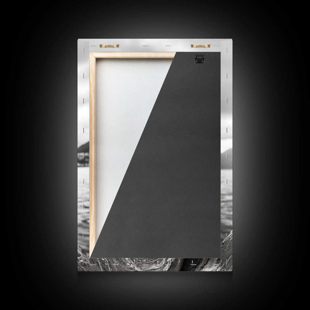 Coastal Bird Portrait, Nature Minimalism, Lake Decor, Monochrome Wildlife, Framed Canvas Print, Bedroom Wall Art, Bird Photography Print