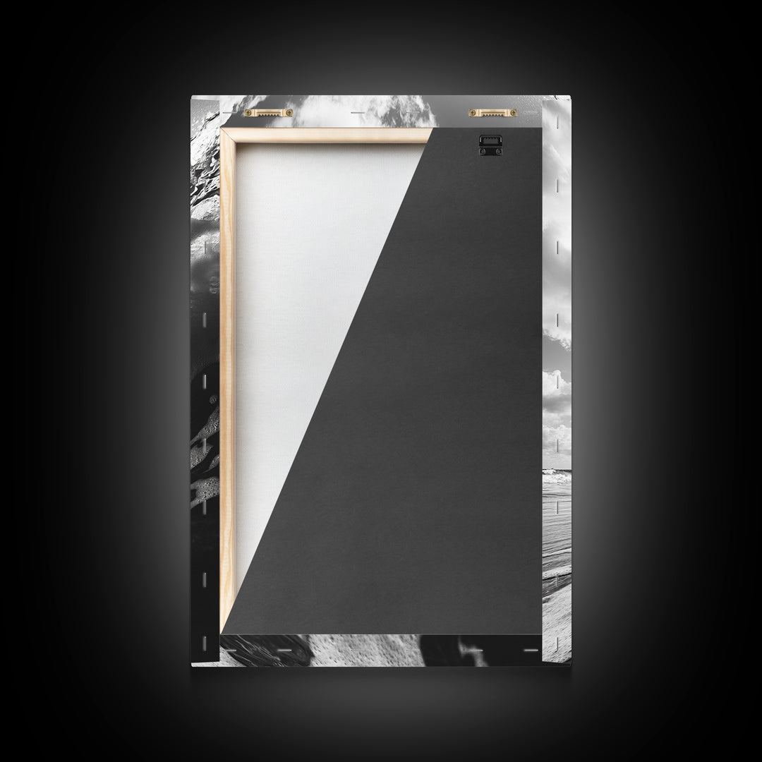 Crashing Ocean Wave, Surf Motion Art, Coastal Energy Print, Seascape Minimalism, Framed Canvas Print, Bathroom Wall Decor, Modern Beach Art