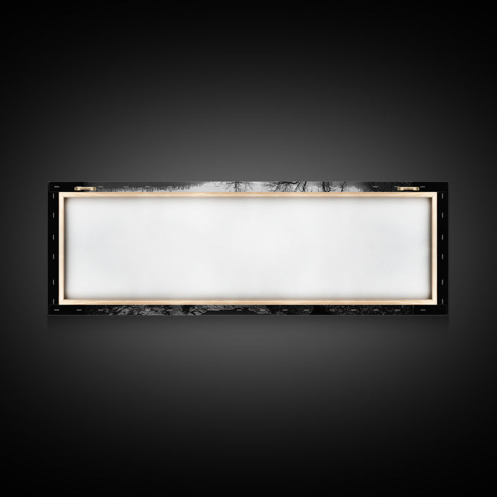 Curved Tree, Still Lake, Moody Landscape, Framed Canvas Print, Modern Nature Photography, Fall Home Decor, Living Room Art