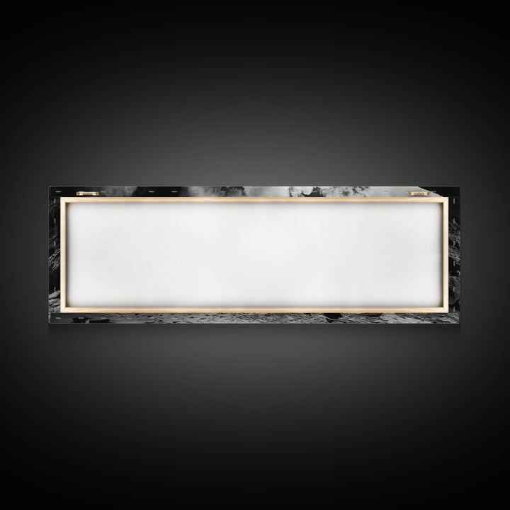 Cliff House, Ocean Cabin, Windy Coast, Framed Canvas Print, Moody Landscape Art, Rustic Wall Decor, Autumn Entryway Art