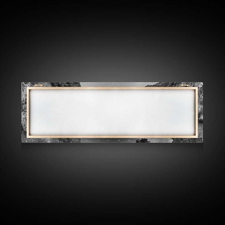 Coastal Cave, Reflection Landscape, Nature Calm, Framed Canvas Print, minimalist ocean wall decor, tranquil tree photography, zen entryway art