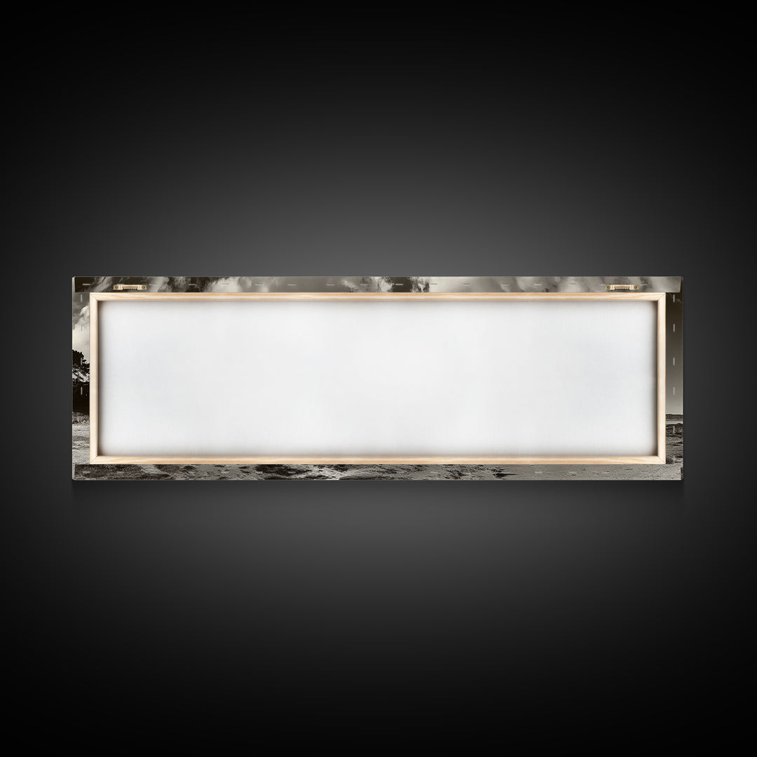 Coastal Sunrise, Expansive Sky, Cloudy Horizon, Framed Canvas Print, Earthy tone art, Beach house decor, Bedroom wall print, Serene landscape