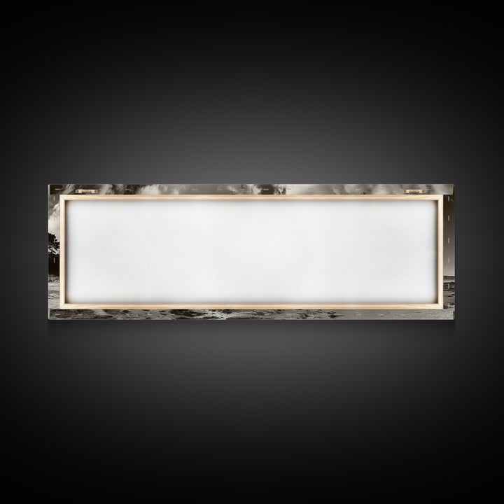 Coastal Sunrise, Expansive Sky, Cloudy Horizon, Framed Canvas Print, Earthy tone art, Beach house decor, Bedroom wall print, Serene landscape