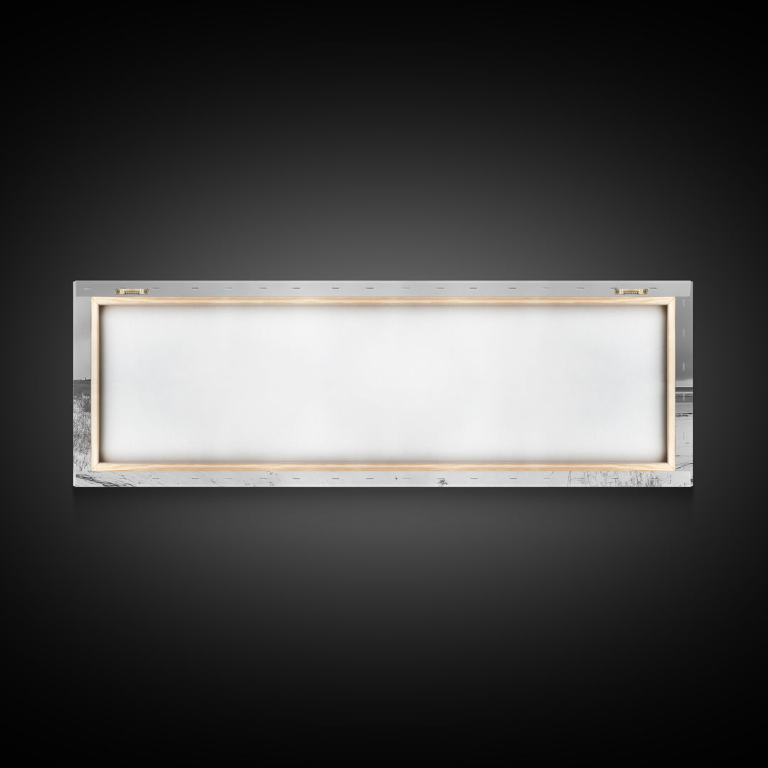 Abandoned Shack, Coastal Ruin, Weathered Barn, Ocean Horizon, Framed Canvas Print, Rustic Wall Art, Fall Decor, Minimal Seaside Aesthetic