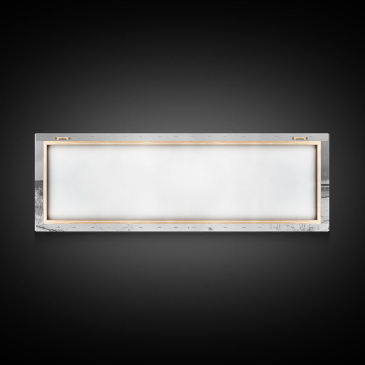 Abandoned Shack, Coastal Ruin, Weathered Barn, Ocean Horizon, Framed Canvas Print, Rustic Wall Art, Fall Decor, Minimal Seaside Aesthetic