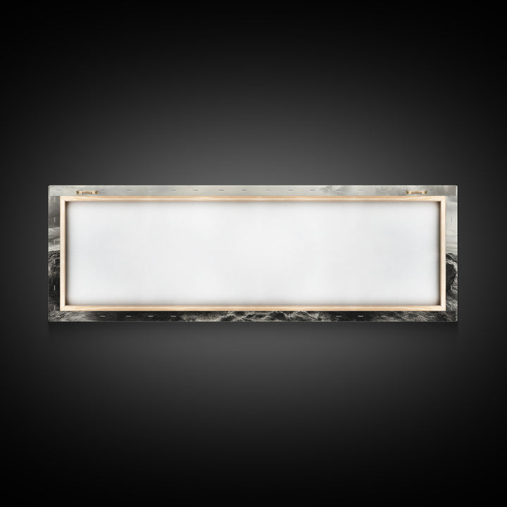 Desert Canyon Scene, Western Landscape, Vast Horizon, Framed Canvas Print, Rustic Wall Art, Neutral Earth Tones, Office Or Living Room