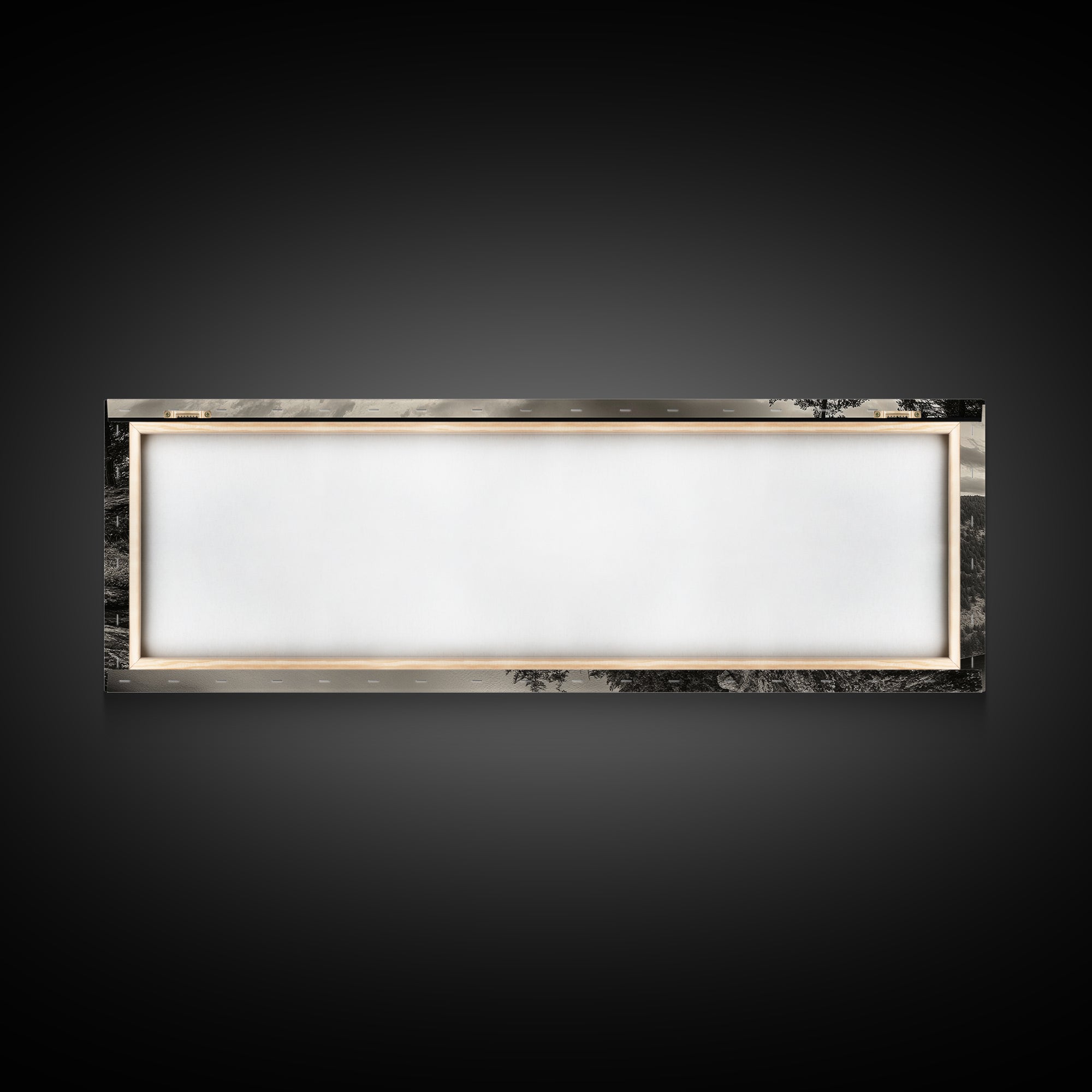 River Cliff View, Forested Mountains, Timeless Horizon, Framed Canvas Print, Living Room Wall Art, Cabin Rustic Decor, Moody Nature Art