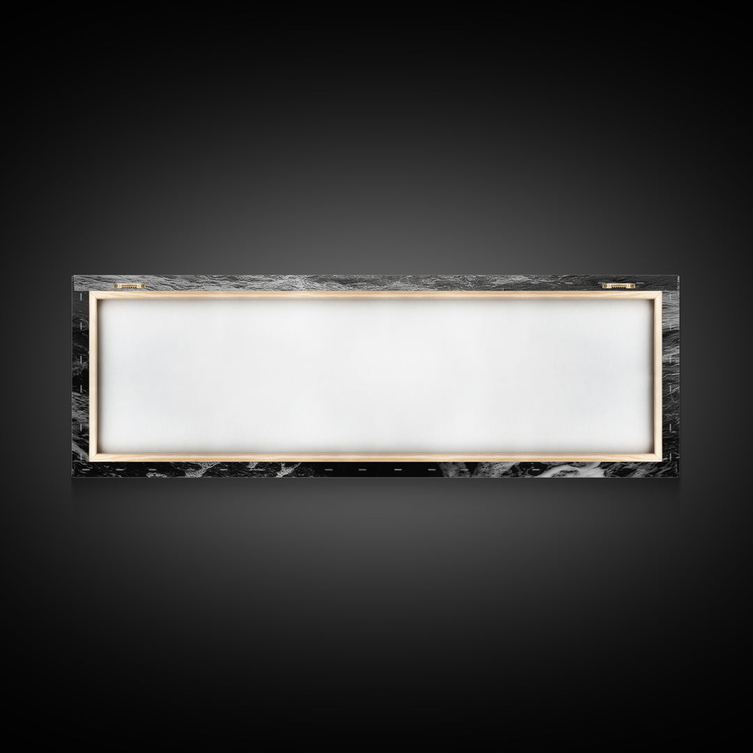 Crashing Waves Rock, Coastal Seascape, Ocean Photography, Black White Art, Framed Canvas Print, Nautical Bathroom Wall Decor