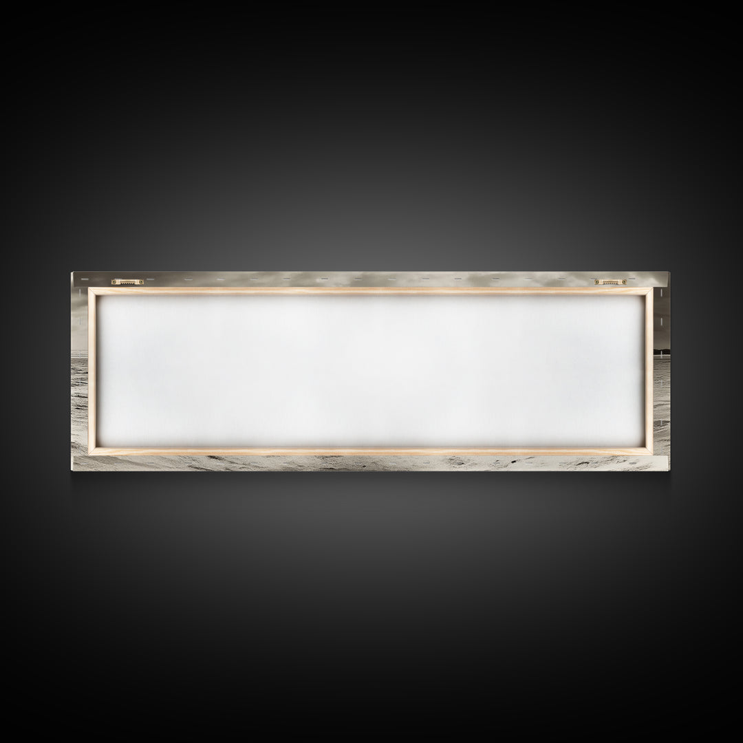 Round Beach Boulder, Serene Shore, Natural Simplicity, Neutral Toned Framed Canvas Print, Minimalist Living Room or Yoga Wall Art