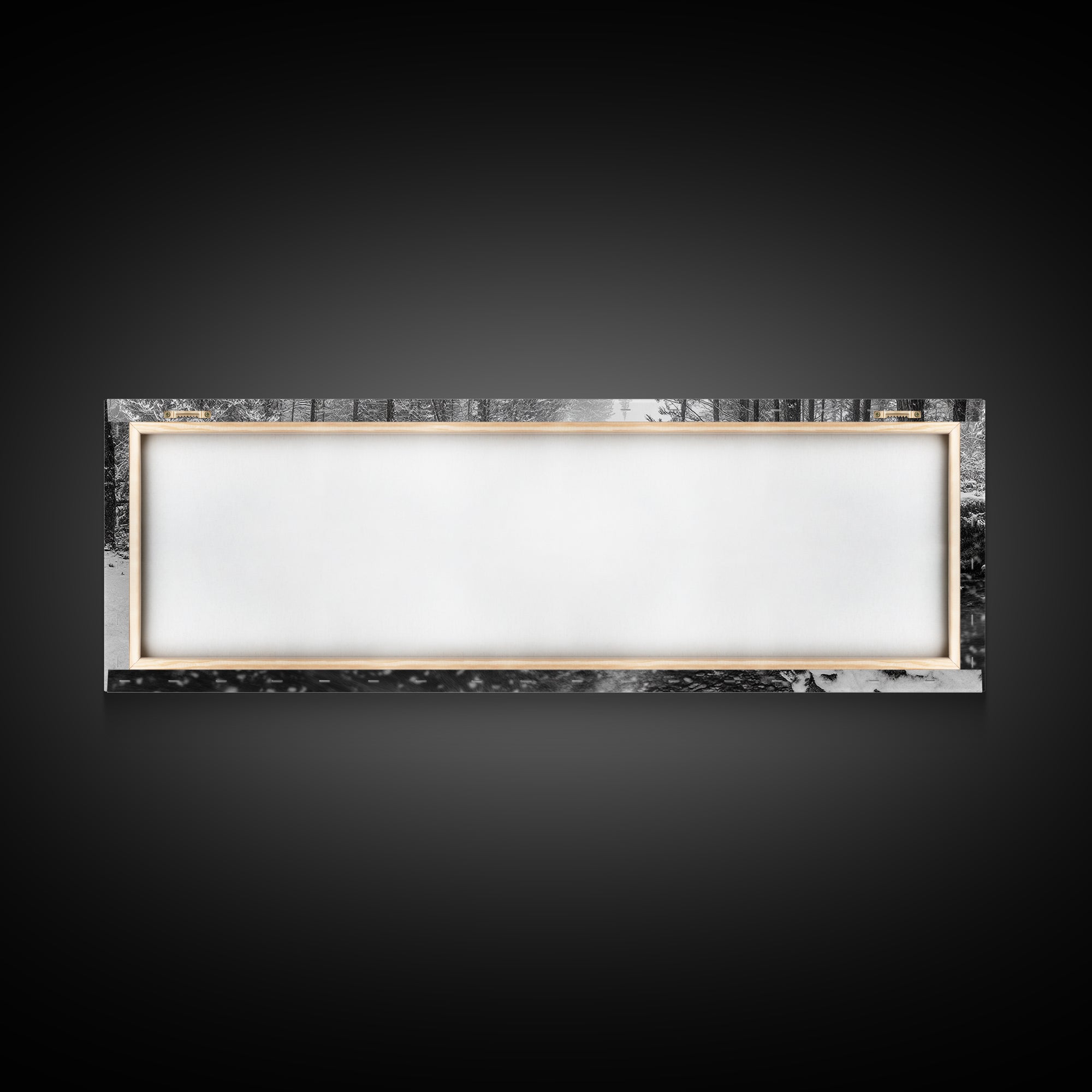 River Stream, Snow Forest, Winter Tranquility, Canvas Print, cozy cabin art, hygge home decor, Christmas wall art, woodland minimalist art