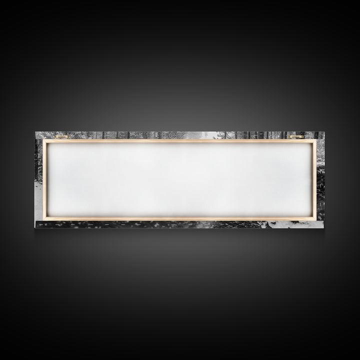 River Stream, Snow Forest, Winter Tranquility, Canvas Print, cozy cabin art, hygge home decor, Christmas wall art, woodland minimalist art