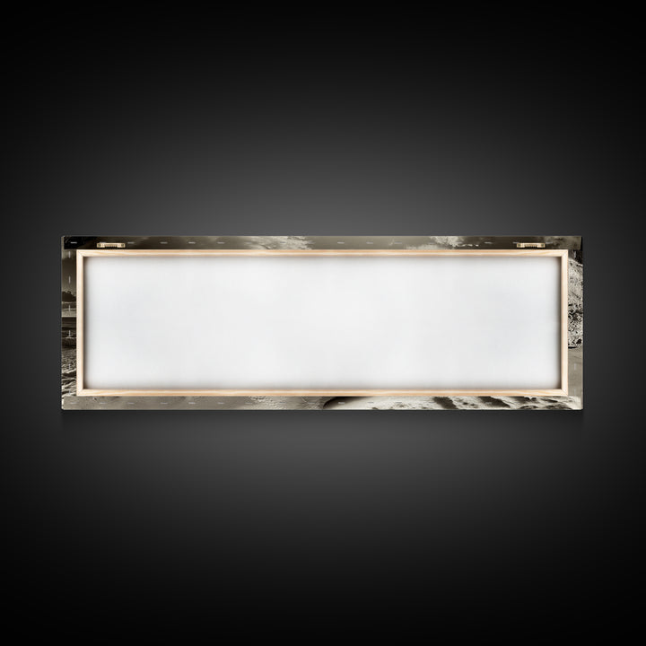 Cliff Coastline, Ocean Sunset, Beach Waves, Framed Canvas Print, seascape wall art, coastal bedroom decor, relaxing nature vibe, neutral art