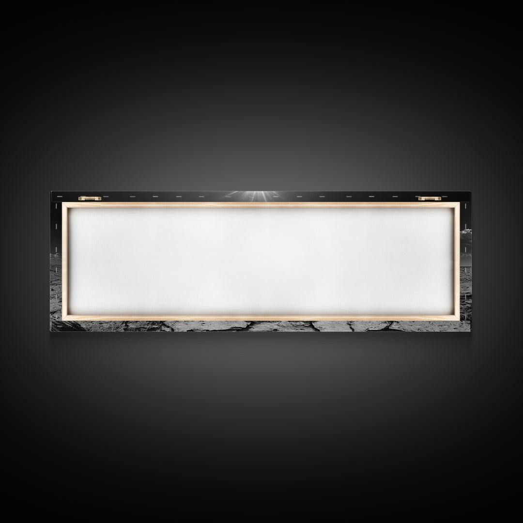 Cracked Earth, Desert Heat, Sunburst Drought, Canvas Print, rustic fall decor, southwest desert art, boho entryway wall statement