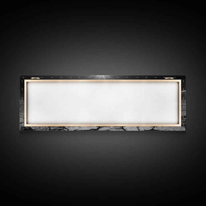 Cracked Earth, Desert Heat, Sunburst Drought, Canvas Print, rustic fall decor, southwest desert art, boho entryway wall statement