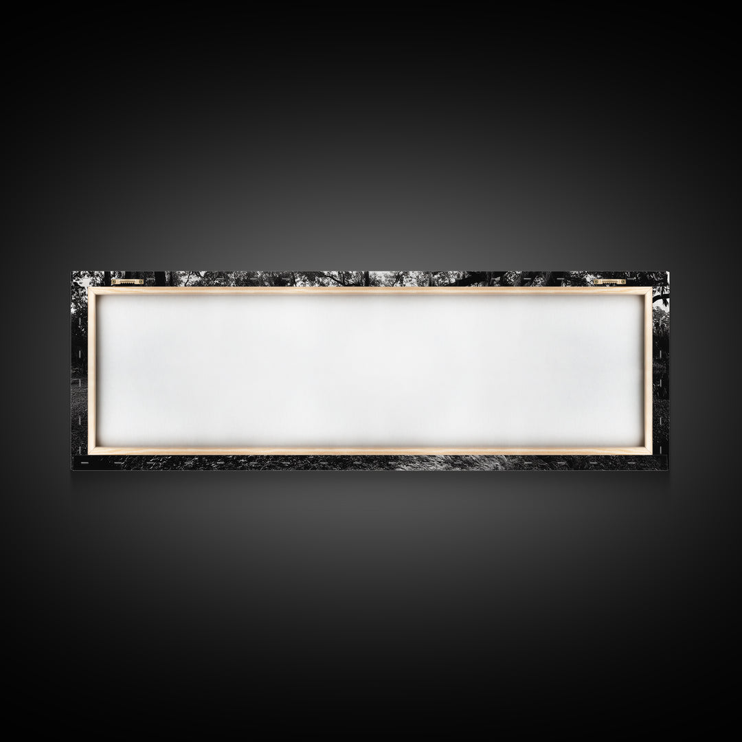 River Sunset, Mossy Trees, Tranquil Reflection, Framed Canvas Print, southern forest wall art, peaceful living room decor, rustic boho vibe