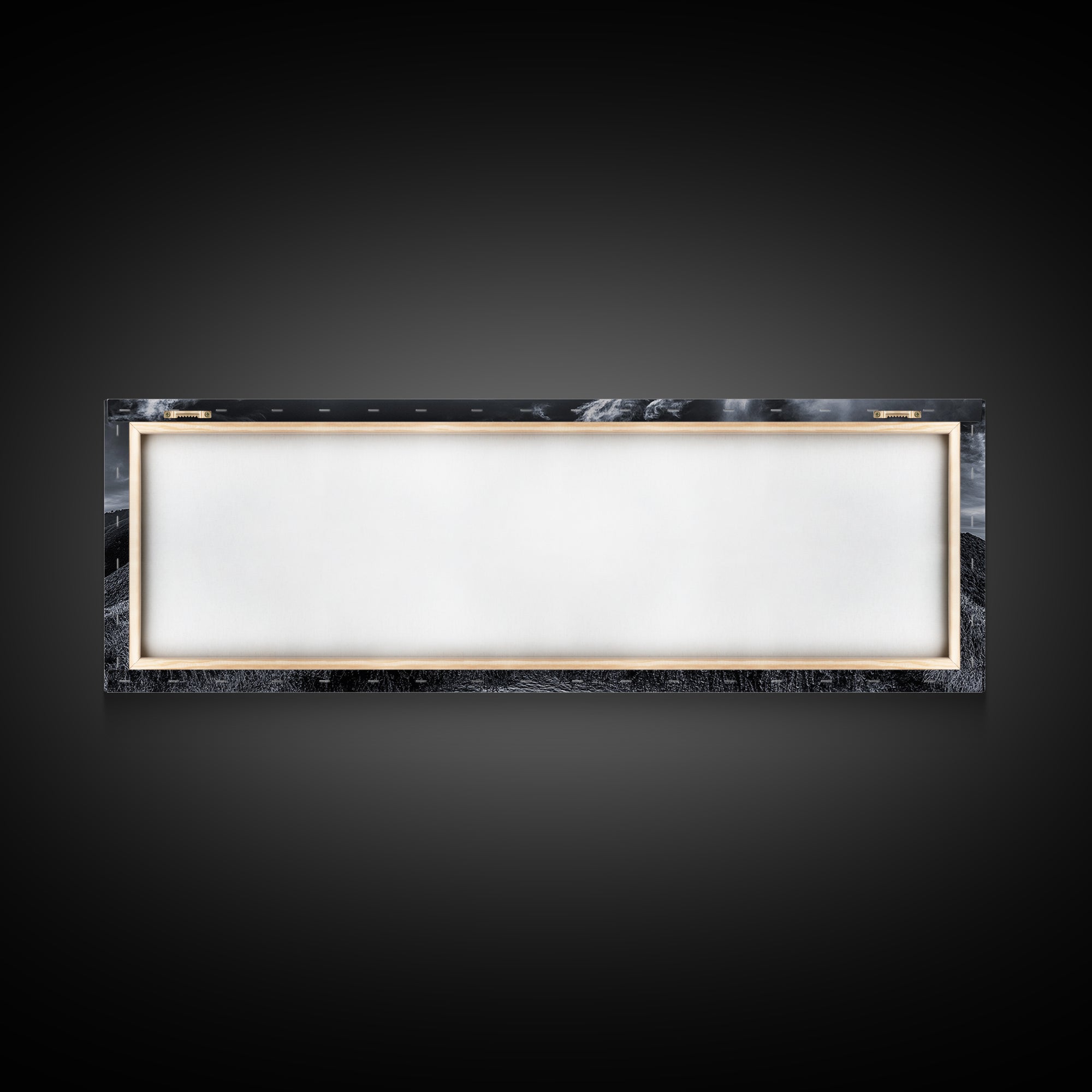 Cloudy Horizon, Wide Ocean View, Coastal Cliffs, Framed Canvas Print, dramatic seascape wall art, coastal kitchen decor, black and white