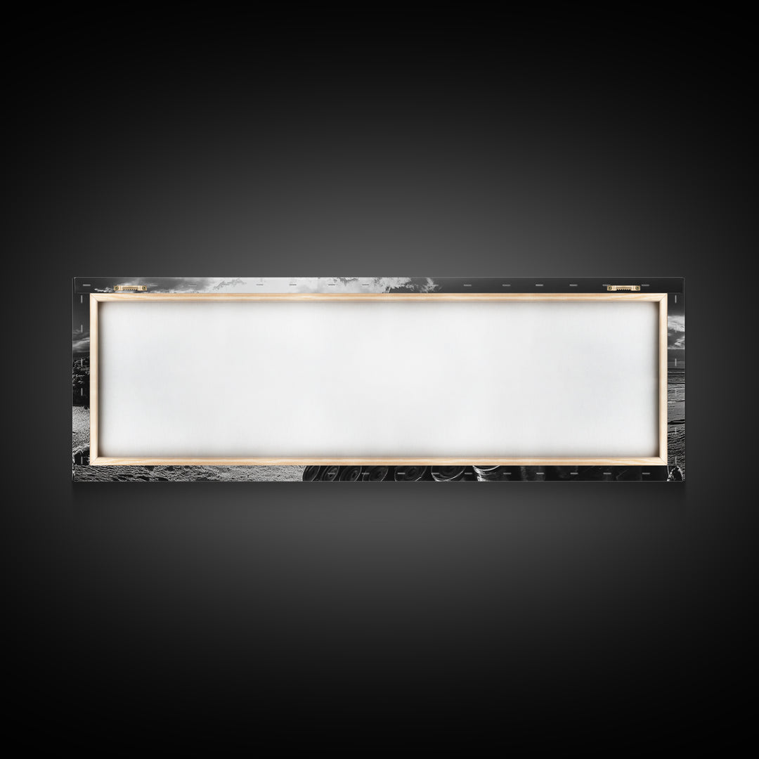 Beach Ammo, War Relic, Ocean Shoreline, WWII Remnants, Framed Canvas Print, Industrial Wall Art, Man Cave Decor, Coastal Photography