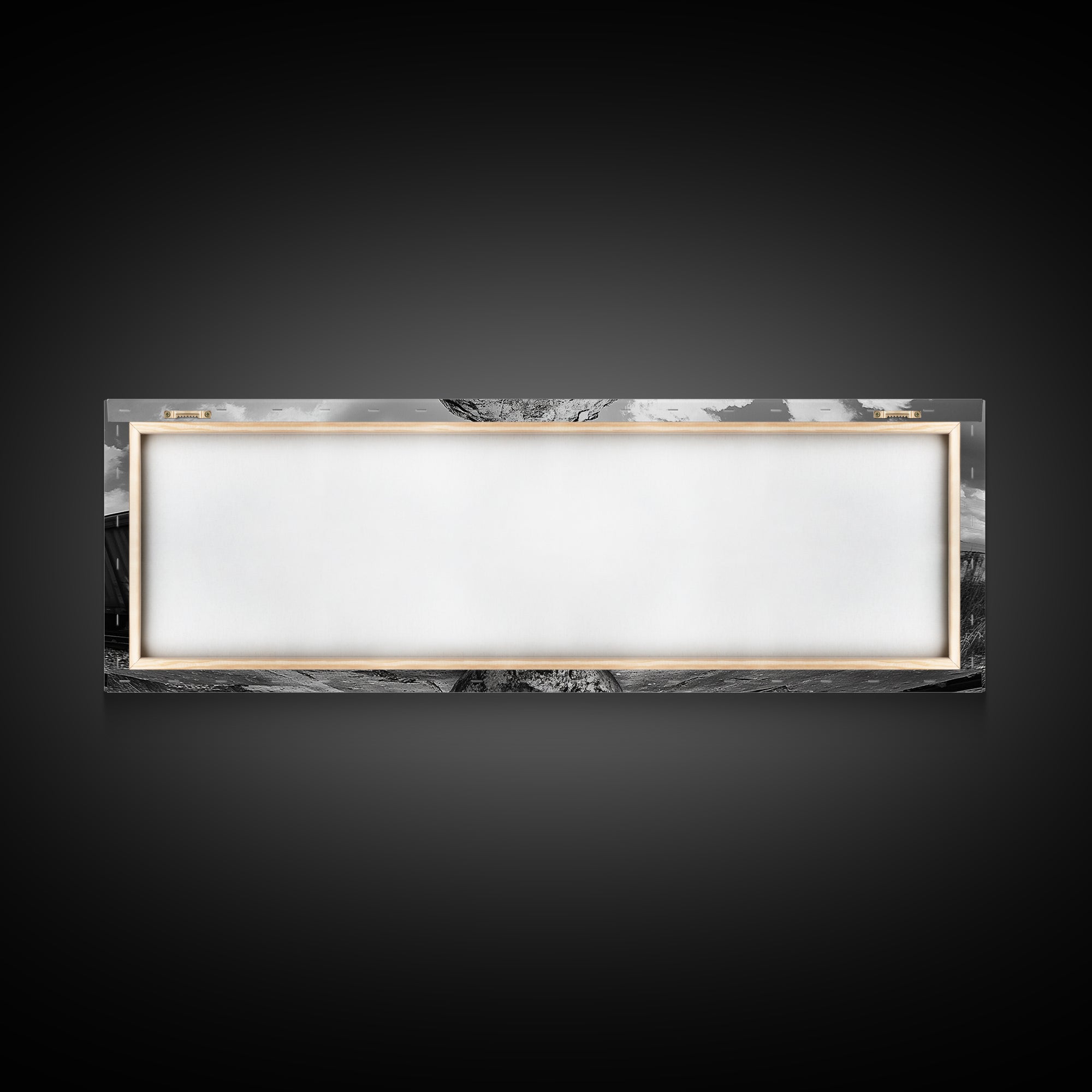 Abandoned Train Mask, Urban Surrealism, Monochrome Street Art, Modern Edgy Decor, Framed Canvas Print, Industrial Room Style