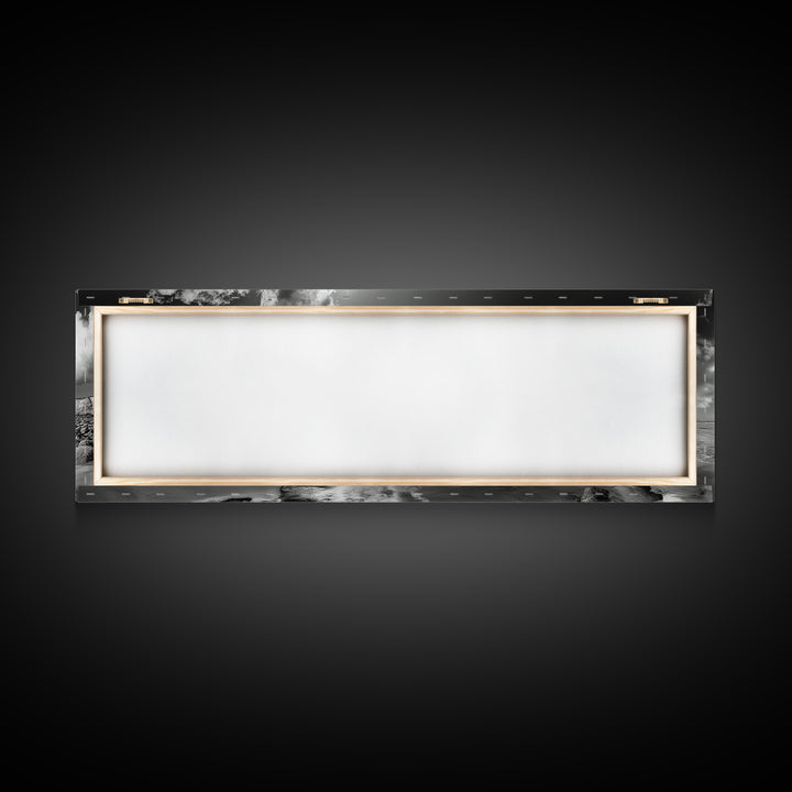 Beach Horse Reflection, Coastal Freedom, Wild Spirit Scene, Framed Canvas Print, Western Bathroom Art, Minimalist Beach House Decor