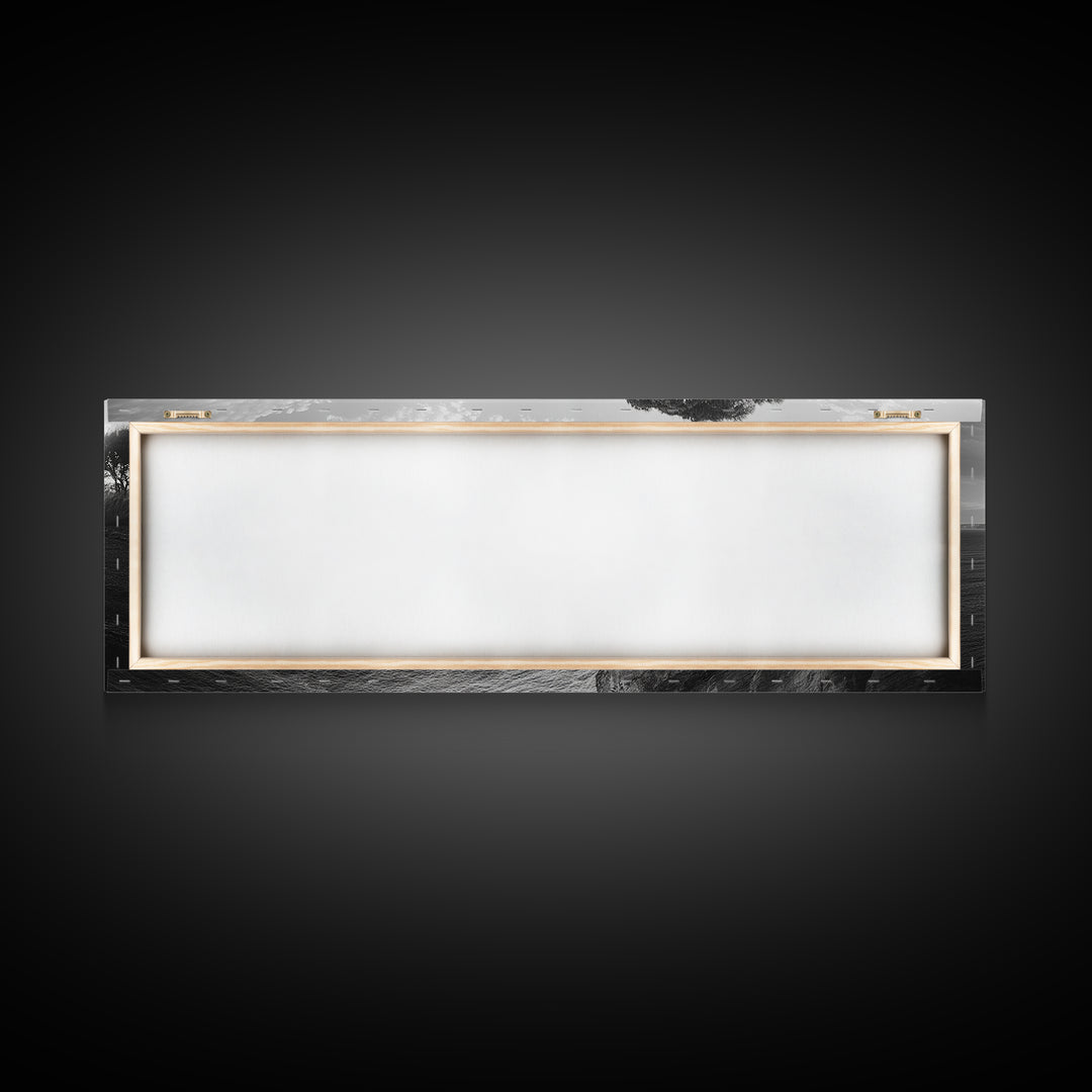 Coastal Cliff Tree, Ocean Horizon, Nature Photography, Framed Canvas Print, Minimalist Wall Art, Living Room Decor, Modern Landscape