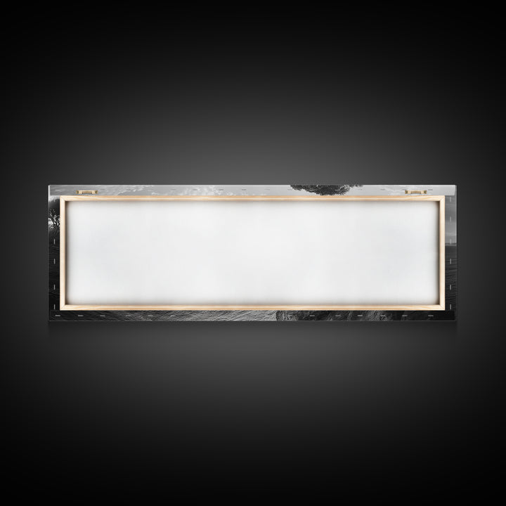 Coastal Cliff Tree, Ocean Horizon, Nature Photography, Framed Canvas Print, Minimalist Wall Art, Living Room Decor, Modern Landscape