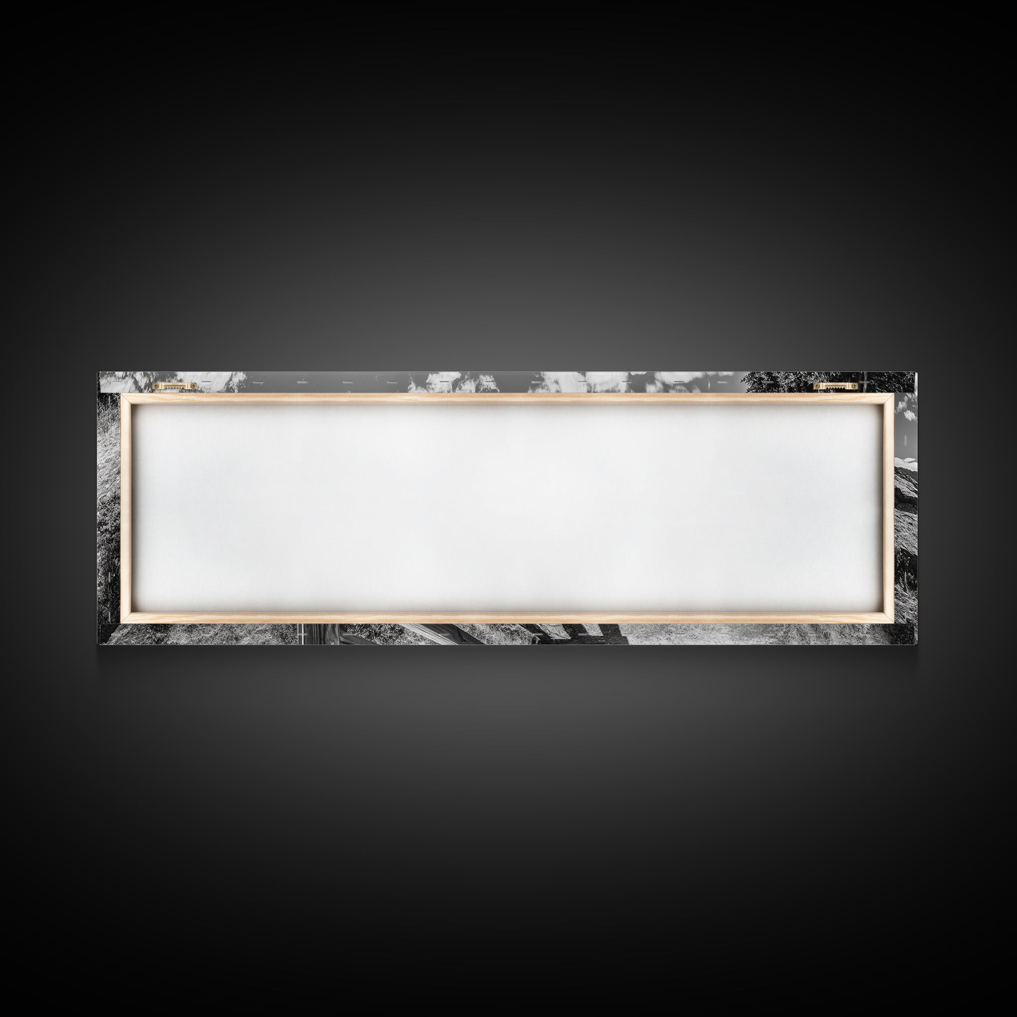 Coastal Fence Path, Island View, Ocean Trail, Framed Canvas Print, Bright Scenic Art, Living Room Decor, Seaside Landscape Vibe