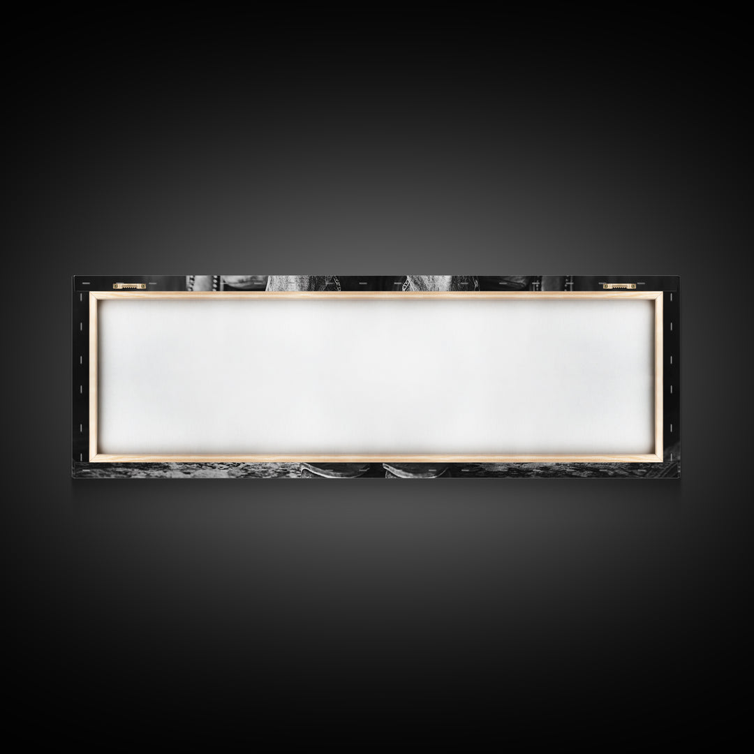 Cowboy Boots Closeup, Rustic Chair, Leather Details, Western Life, Framed Canvas Print, Masculine Office Wall Art, Farmhouse Style