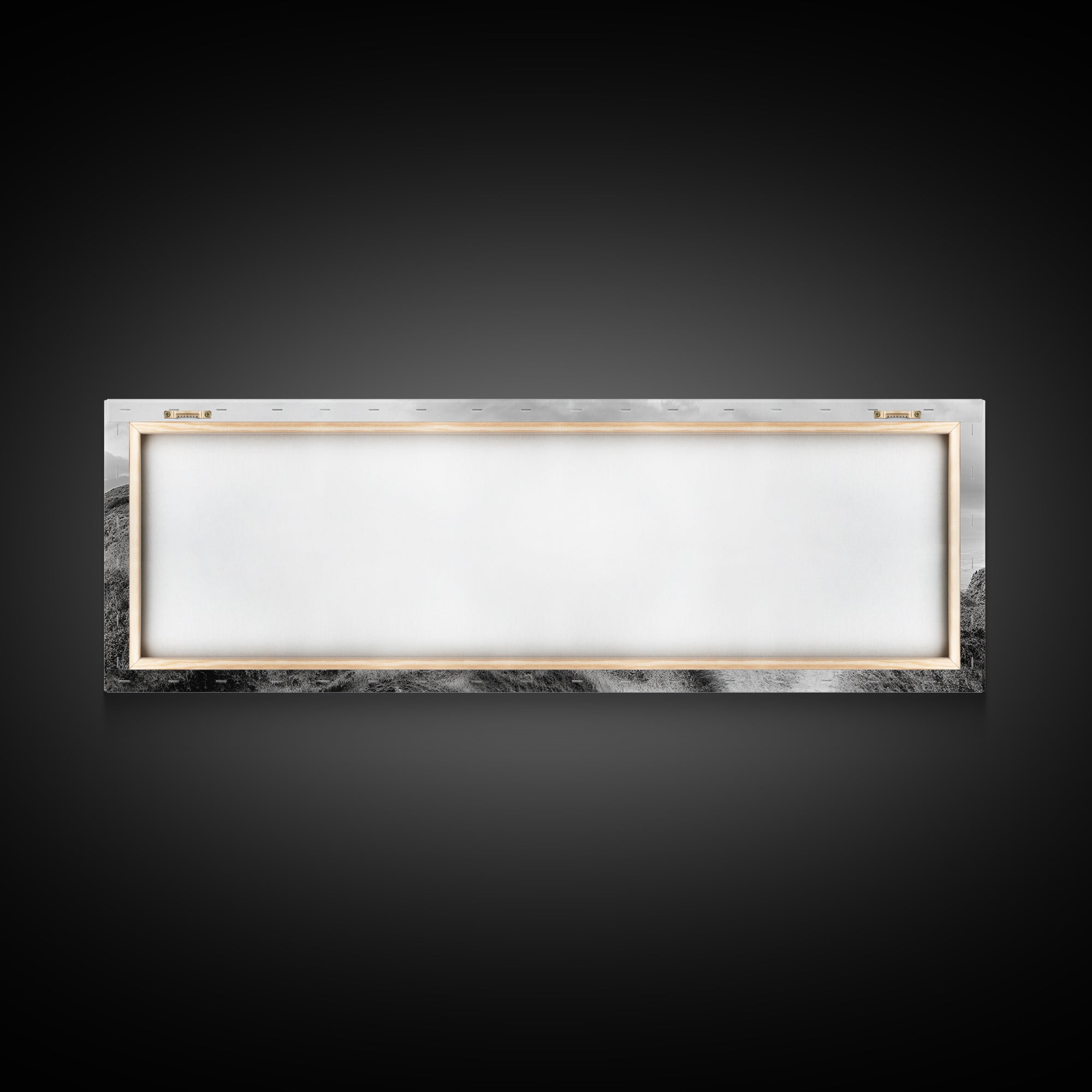 Coastal Trail View, Mountain Seascape, Minimalist Beach Path, Framed Canvas Print, Serene Landscape, Living Room Wall Art, Nature Decor