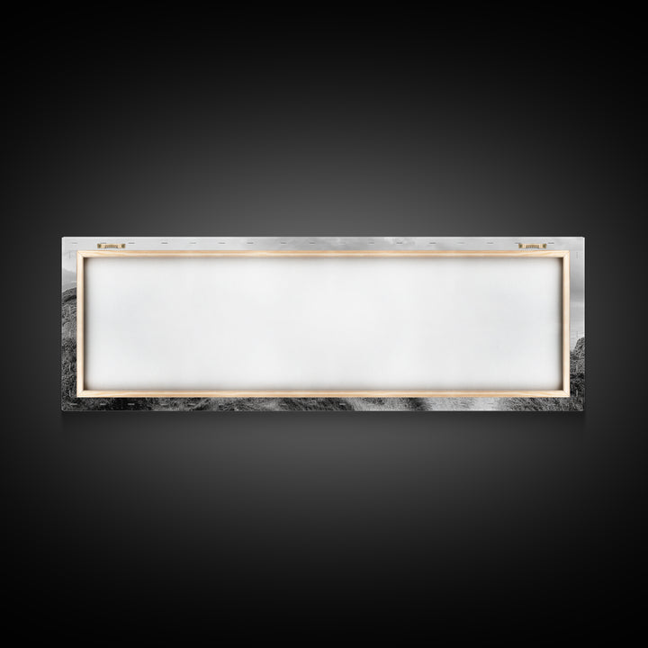 Coastal Trail View, Mountain Seascape, Minimalist Beach Path, Framed Canvas Print, Serene Landscape, Living Room Wall Art, Nature Decor