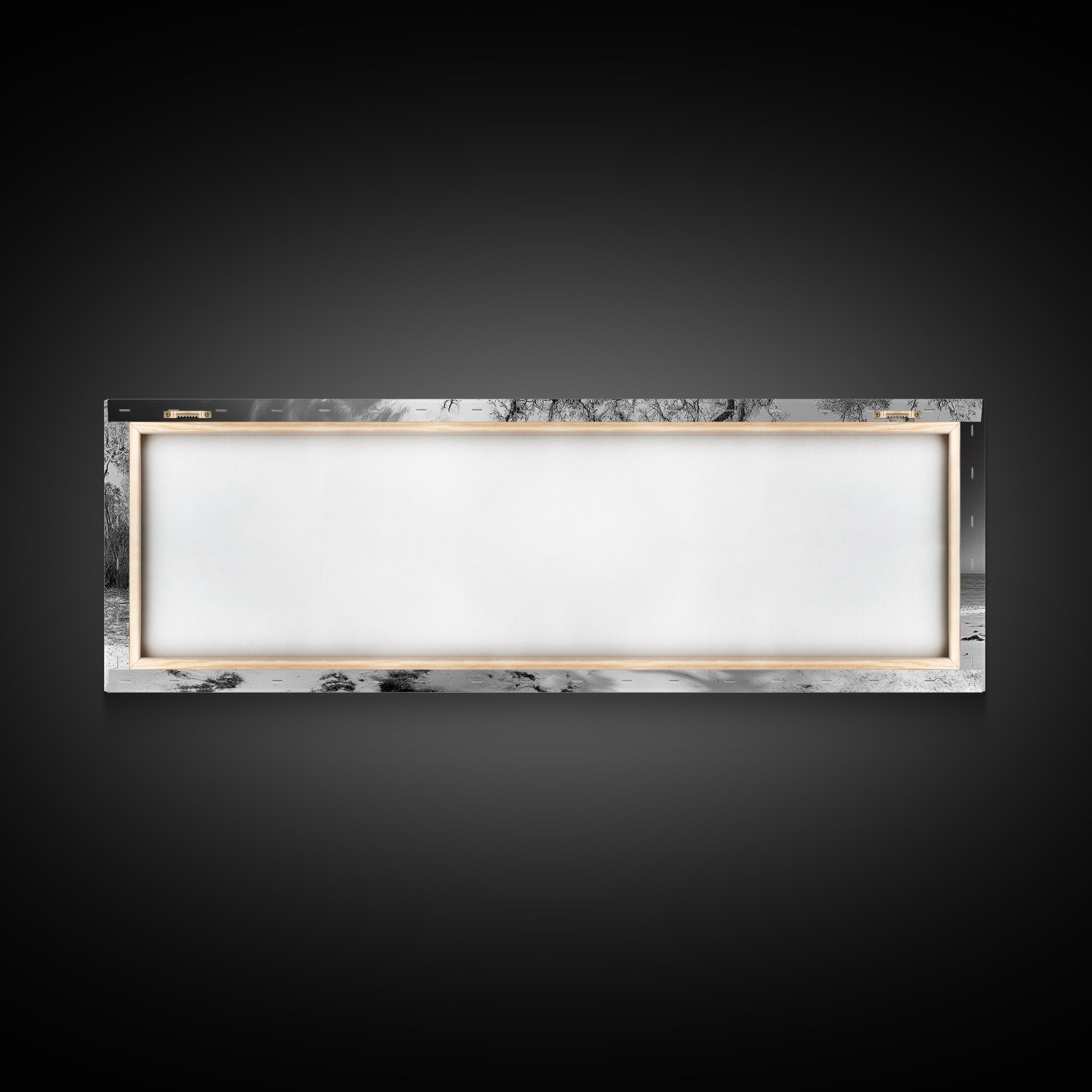 Bending Tree Beach, Windswept Coastal Scene, Dune Forest, Canvas Print, Monochrome Minimalist Art, Boho Bedroom Decor, Ocean Tones