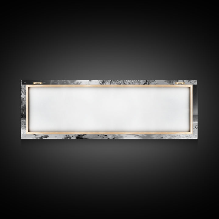 Bending Tree Beach, Windswept Coastal Scene, Dune Forest, Canvas Print, Monochrome Minimalist Art, Boho Bedroom Decor, Ocean Tones