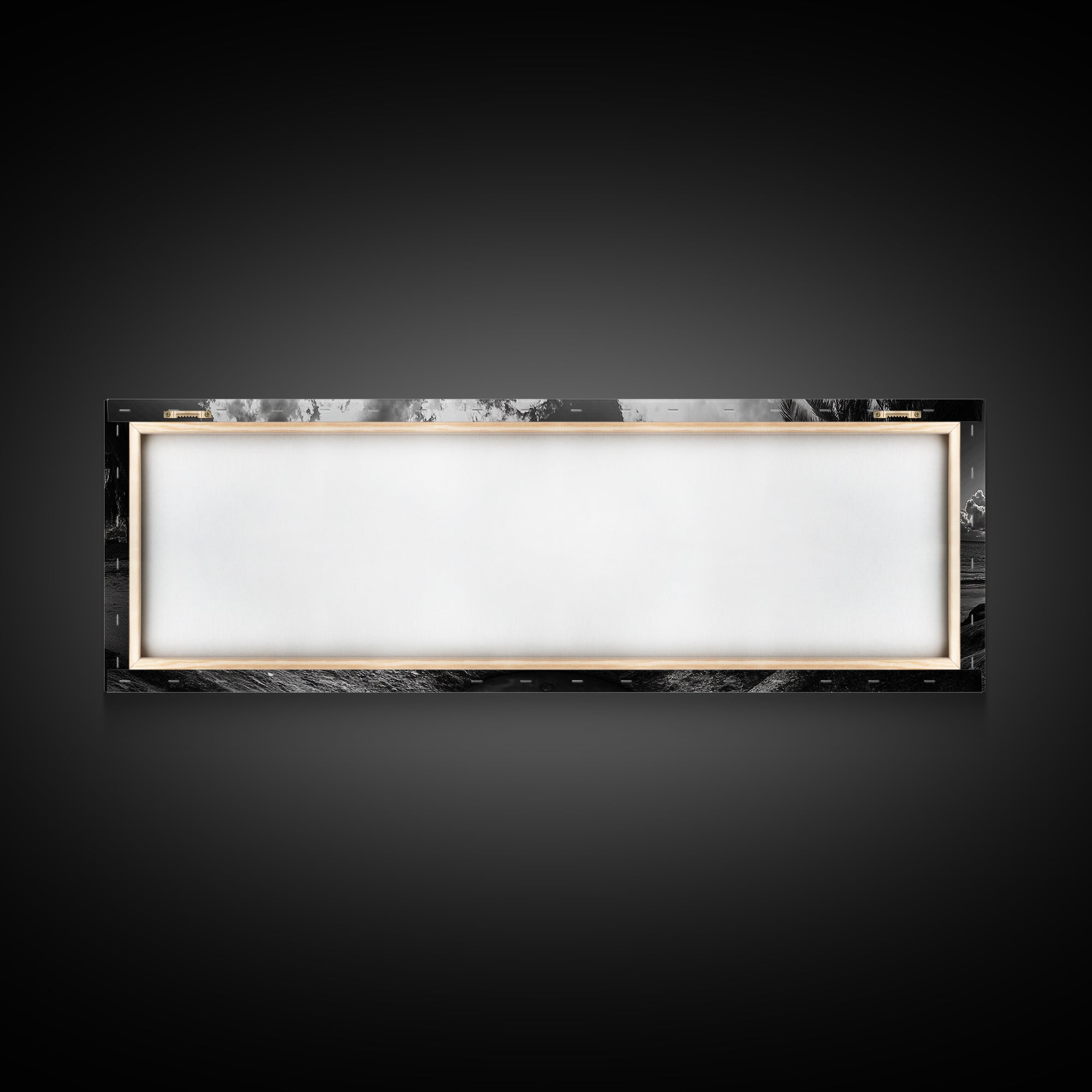 Compass Rose, Ocean Horizon, Palm Trees, Canvas Print, Nautical Beach Art, Boho Living Room Wall Art, Black and White Coastal Decor