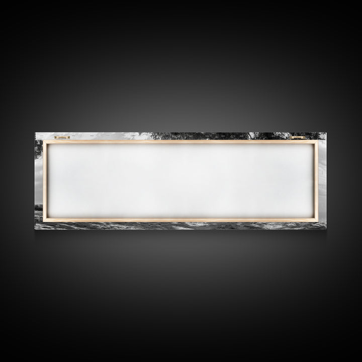 Bending Tree, Windswept Landscape, Coastal Nature, Monochrome Art, Framed Canvas Print, Zen Wall Art, Minimalist Living Room Decor