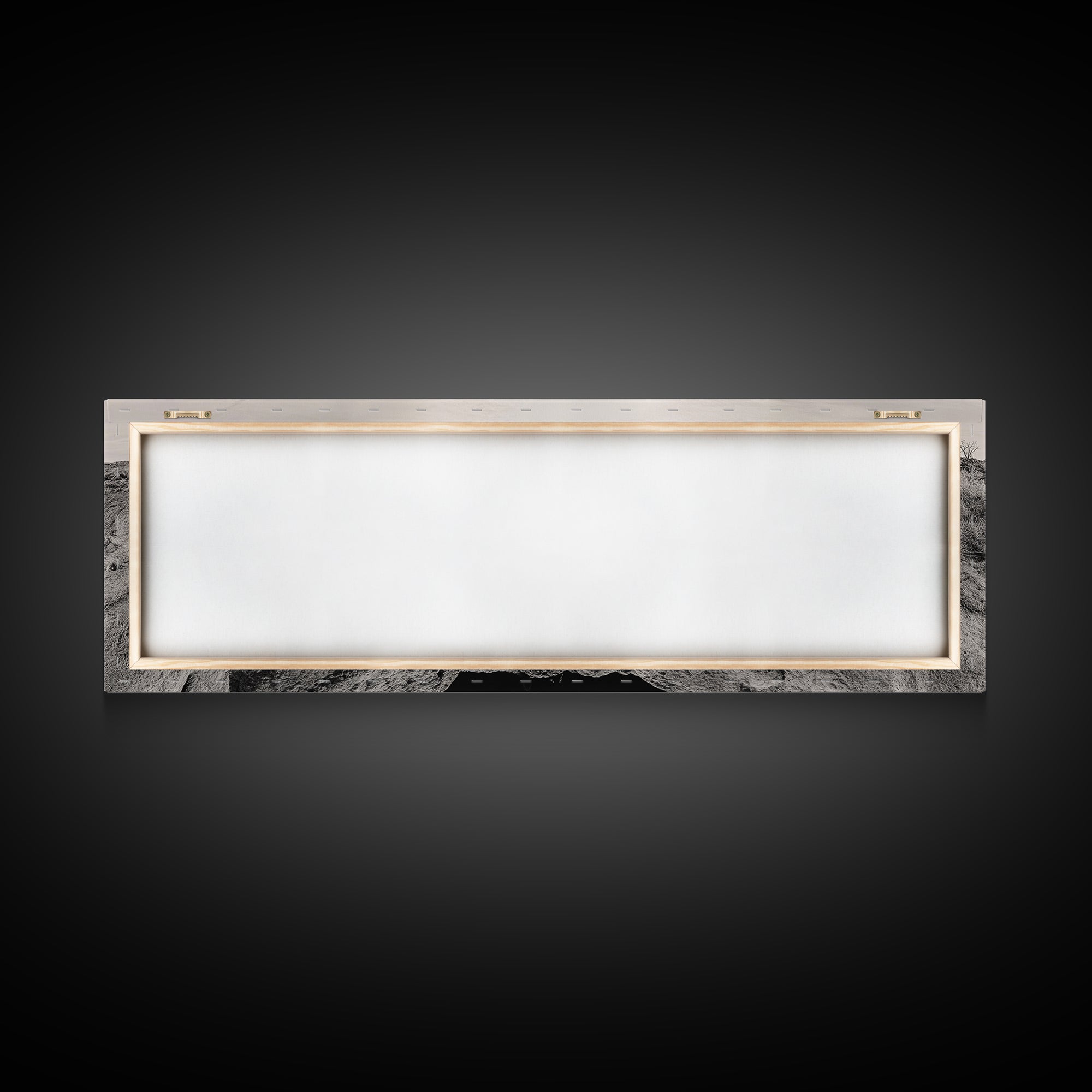 Desert Pool, Reflected Sky, Rugged Terrain, Monochrome Minimalism, Framed Canvas Print, Earthy Wall Art, Neutral Bedroom Decor