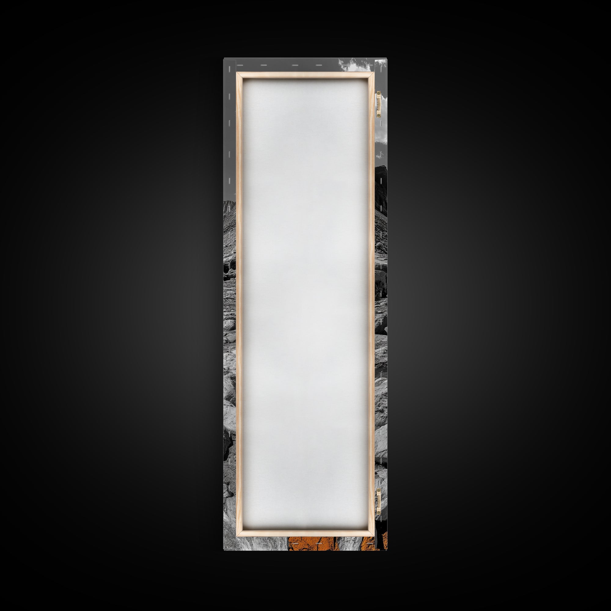 Cracked Earth, Orange Path, Mountain Trail, Climate Scene – Canvas Print, Nature Wall Art, Earth Tones Decor, Fall Landscape Photography