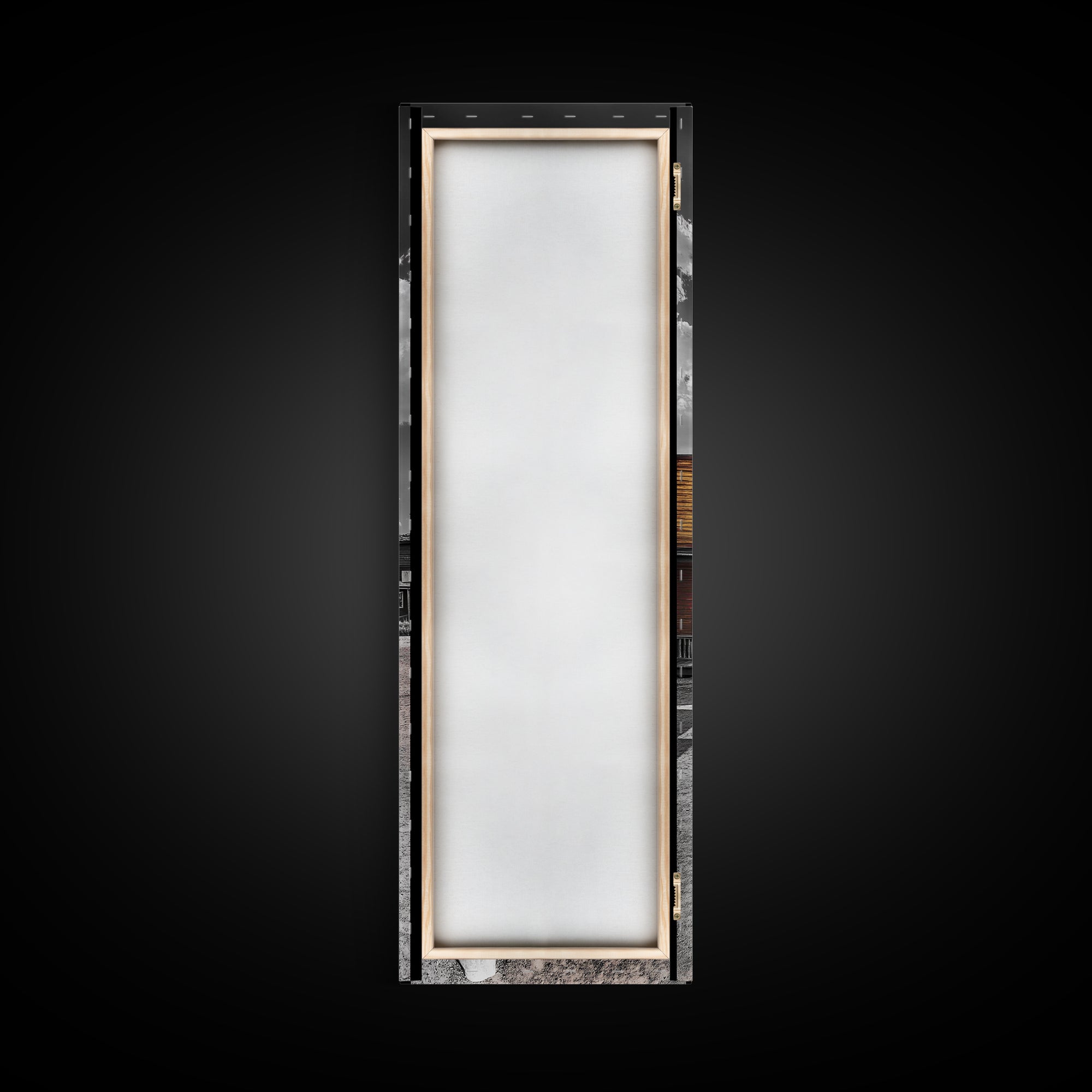 Desert Street, Western Town, Cloudy Skies, Frontier Road, Framed Canvas Print, Rustic Wall Art, Western Style Decor, Saloon Theme