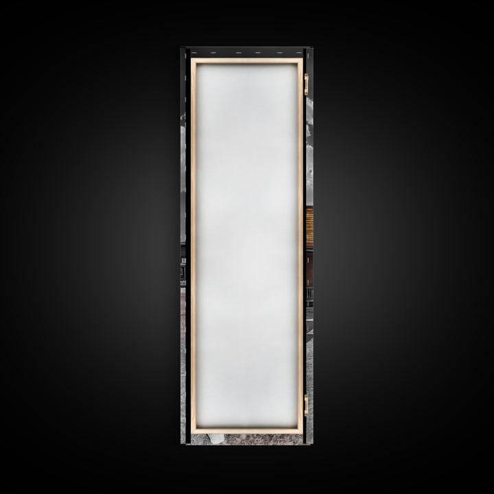 Desert Street, Western Town, Cloudy Skies, Frontier Road, Framed Canvas Print, Rustic Wall Art, Western Style Decor, Saloon Theme