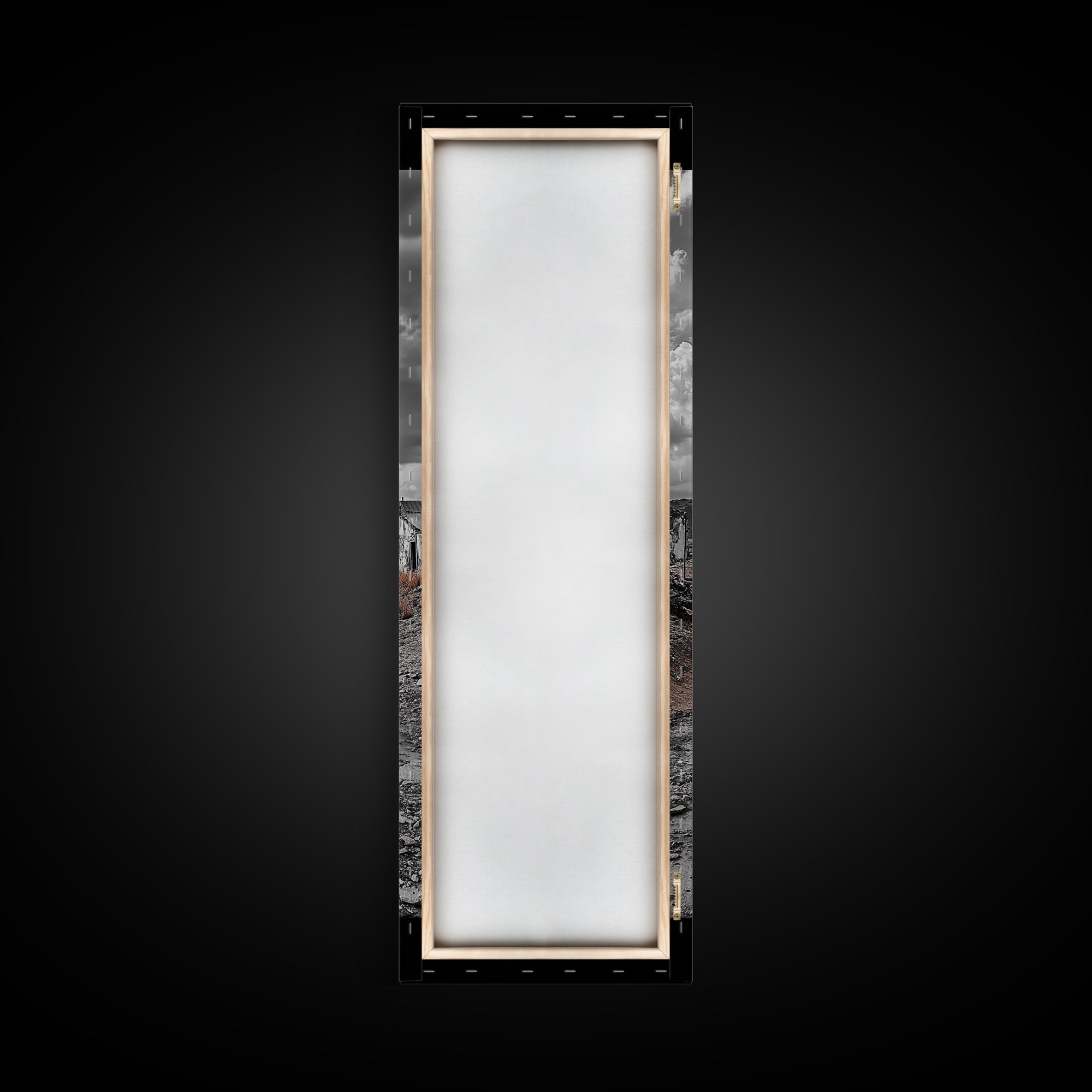 Abandoned Town, Haunted Path, Deserted Village, Ghost Ruins, Framed Canvas Print, Dark Wall Art, Rustic Halloween Decor, Moody Photography