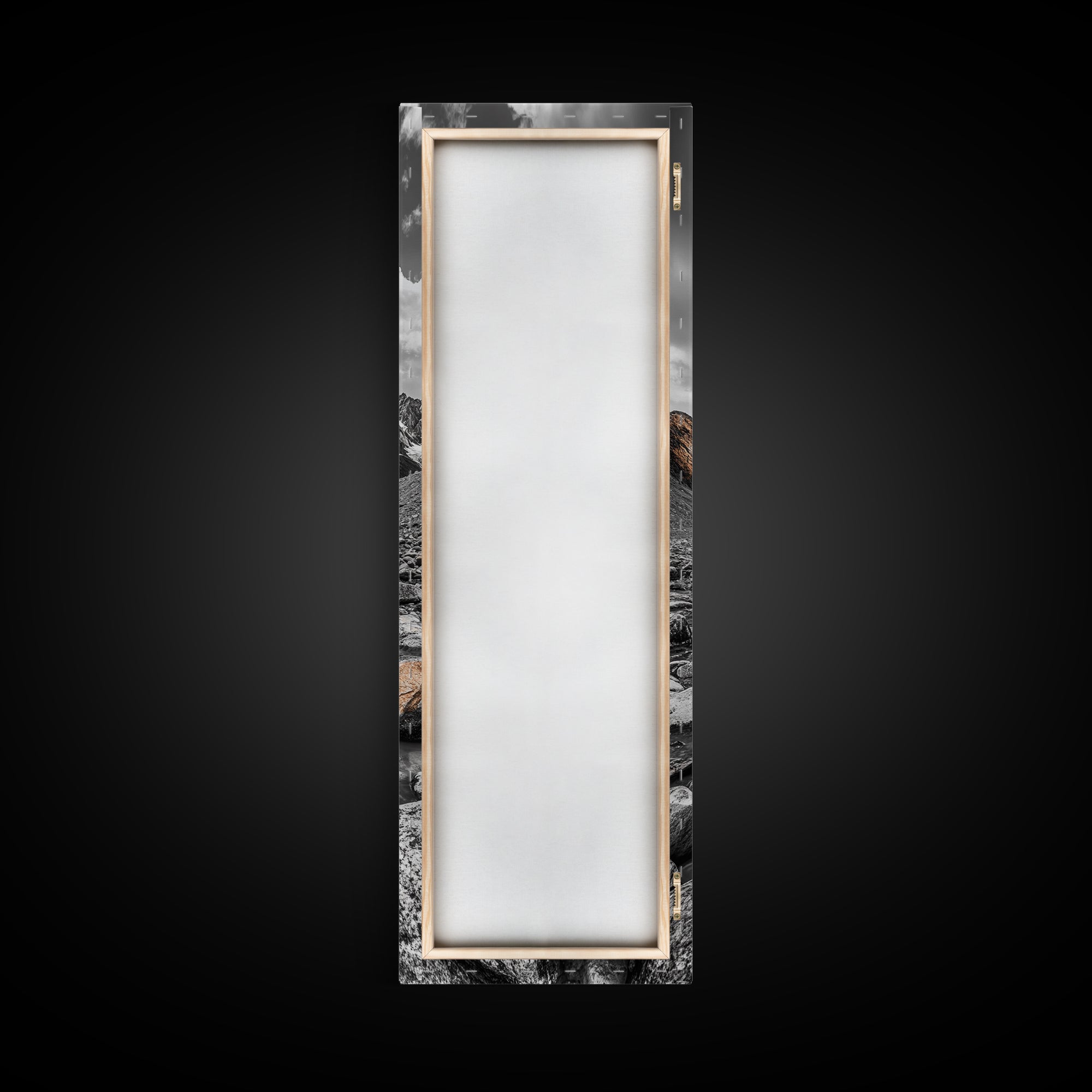 Rocky Peak, Wilderness Art, Orange Accent, Moody Landscape, Framed Canvas Print, Office Decor, Fall Mountainscape Photography