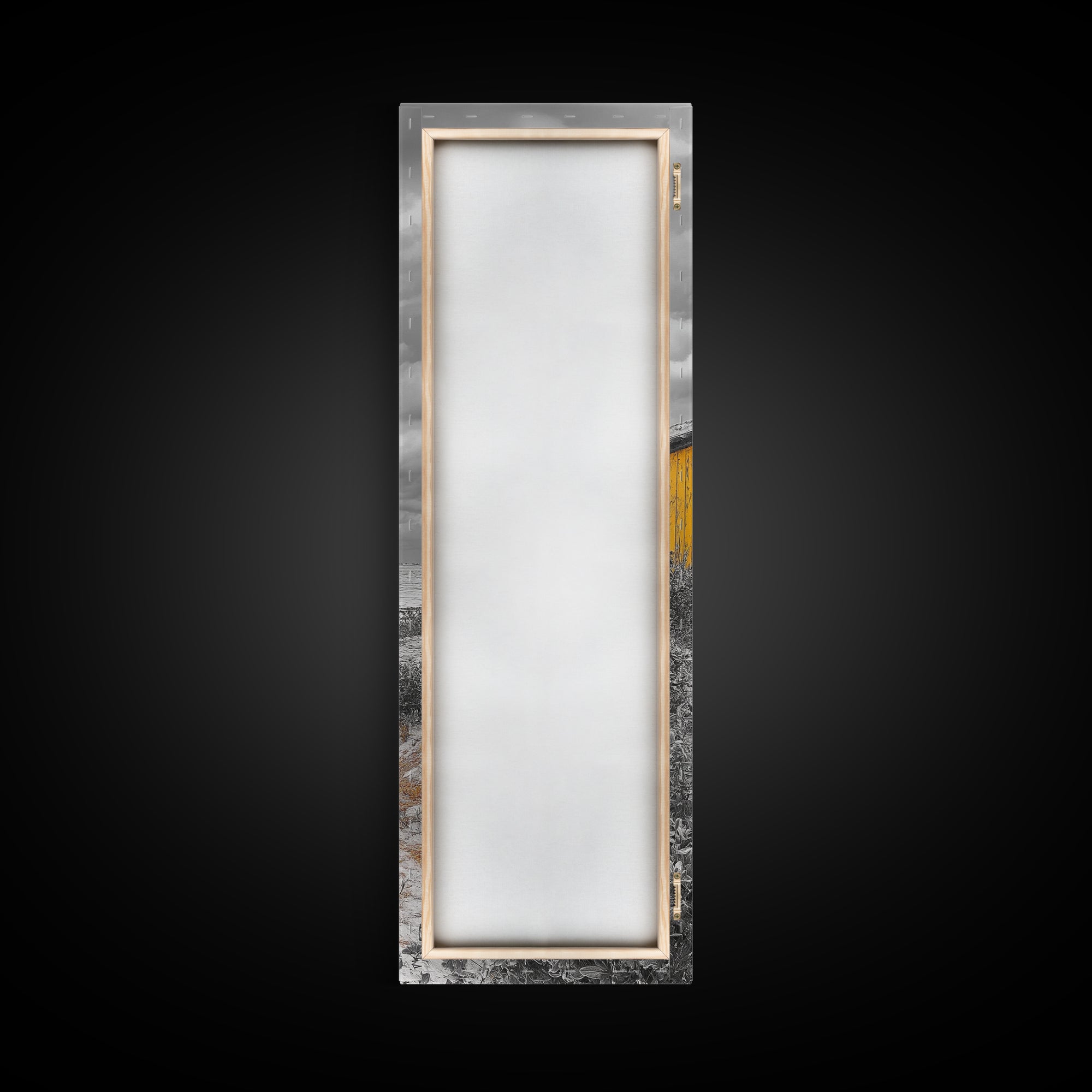 Beach Shack, Rustic Cabin, Vibrant Doors, Framed Canvas Print, Coastal Entryway Wall Art, Tropical Boho Decor, Seaside Rustic Style